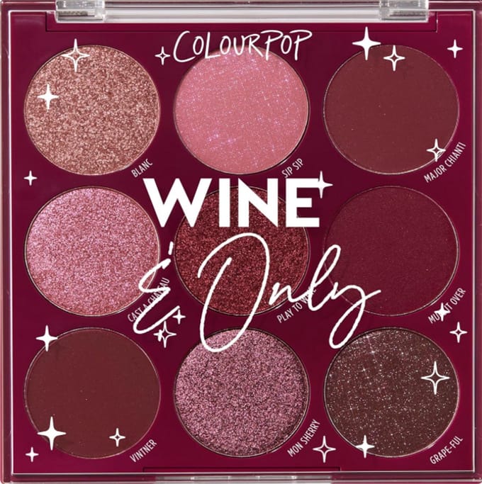 ColourPop Wine & Only Oogschaduwpalet - Dieprode & Burgundy Oogschaduw – Matte & Metallic – Hoge Pigmentatie