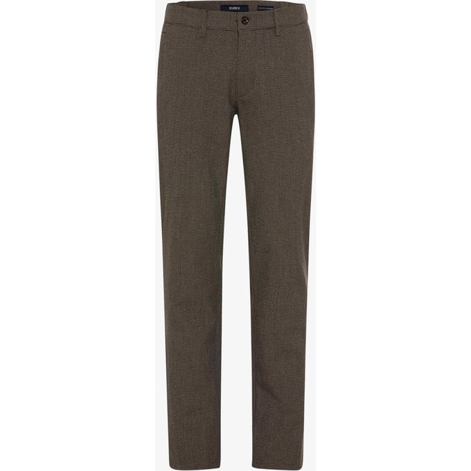 Brax Broek Thilo Wool Look Soft Motion Comfort Waistband Mini Pied-de-Poule Bruin / male