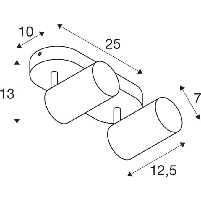 SLV Asto Aluminium Spot Wit | Geschikt voor 2x GU10.