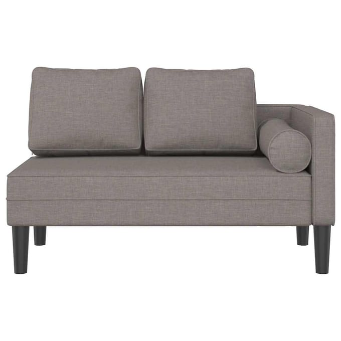 vidaXL - Chaise - longue - met - kussens - stof - taupe