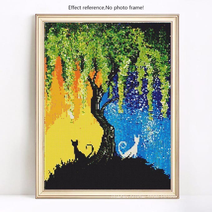 Broderie diamant, affichage complet, peinture diamant de dessin animé avec rond 20X30 black