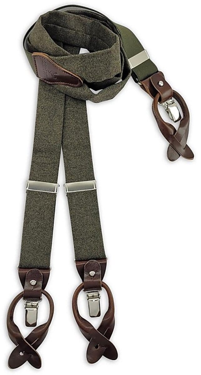 Sir Redman - Bretels - bretels Harrisson Tweed - legergroen