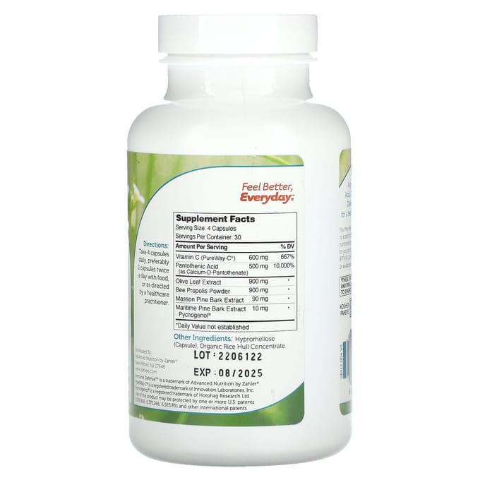 Zahler, Défense Immunitaire, Formule Originale de Soutien du Système Immunitaire, 120 Capsules