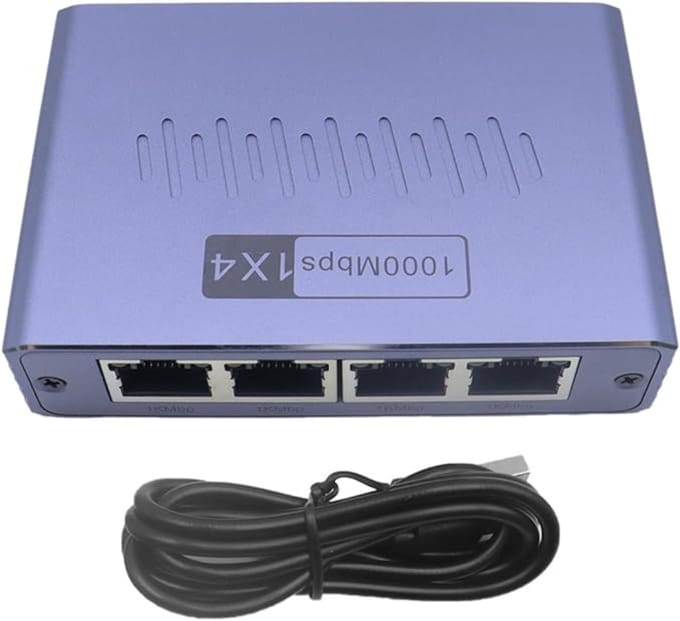 RWB® Interner Splitter - Internet Splitter Verdubbelaar - Internet Splittervan 1 Naar 2 - Paars - ‎ 20cm x 14cm x 5cm