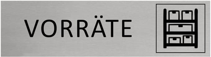 CombiCraft Aluminium Deurbordje "Vorräte " 165x45mm met tape