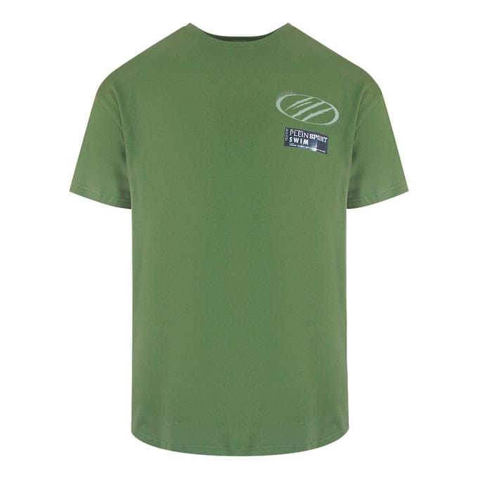 Korte Mouw T-shirt in Olijf