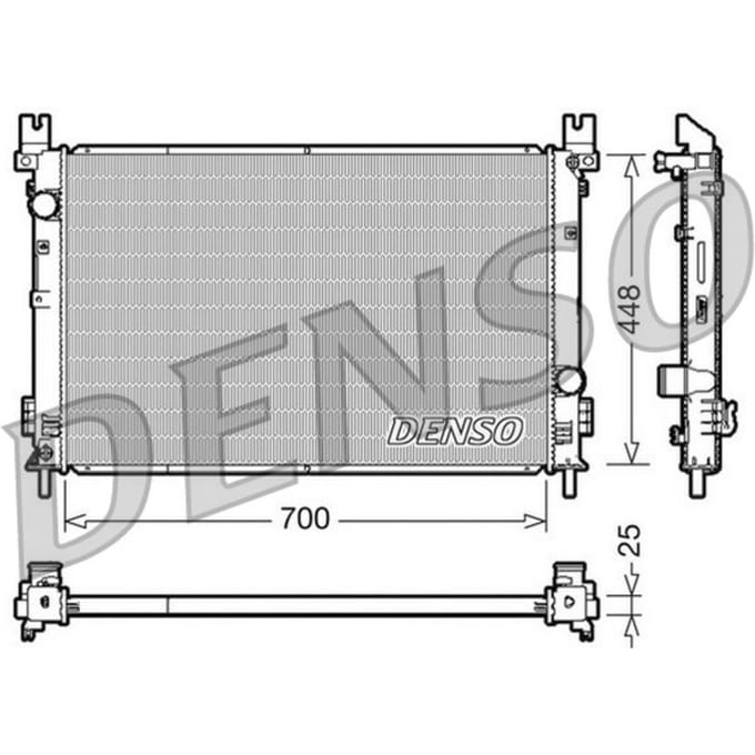 Radiator, motorkoeling DENSO DRM06001