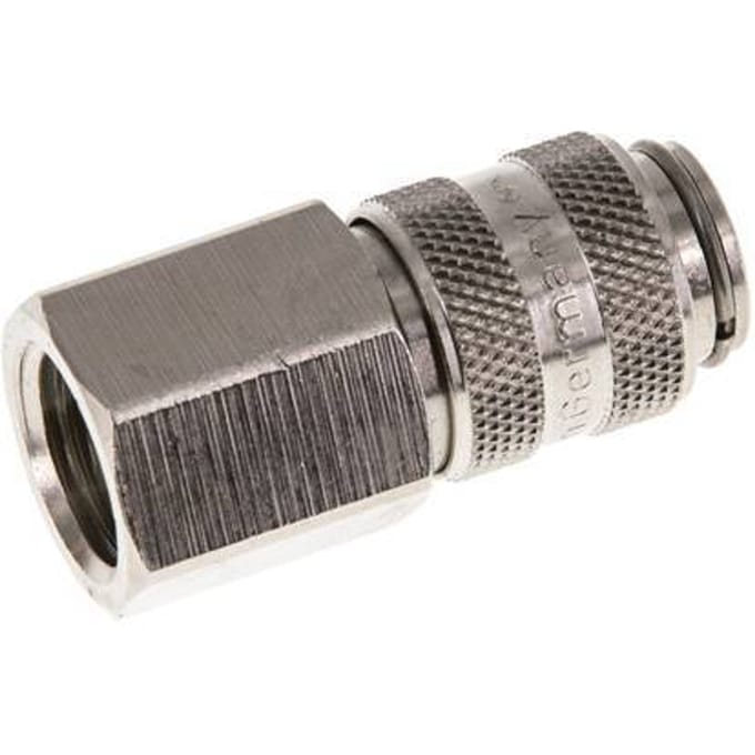 Vernikkeld Messing DN 5 Luchtkoppeling Snelkoppeling G 1/4 inch Binnendraad Double Shut-Off - CLS5-F-BN-SV-014