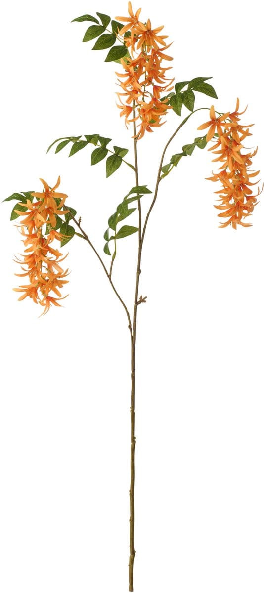 J-Line bloem Tweedia - textiel - oranje - 2 stuks