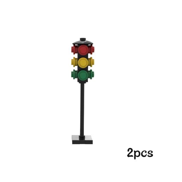 Pont Piéton MOC Jouets Briques de Construction Scène de Trafic Urbain Vue de Rue Composants Briques Compatible Brique Autoroute brown