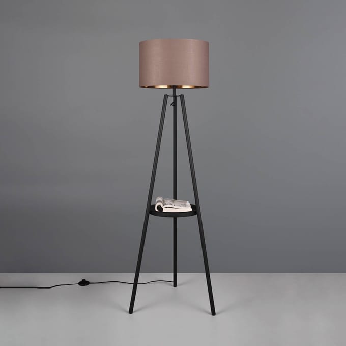 REALITY COLETTE - Vloerlamp - Zwart mat - excl. 1x E27 4W - Voetschakelaar