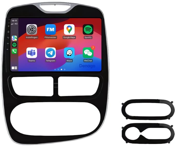 CarPlay autoradio geschikt voor Renault Zoe | 2013 t/m 2019 | Android 16 | Draadloos Apple CarPlay & Android Auto | 2GB + 32GB | QuadCore processor | Denago DNG-A486 | 2025 model | 2013 2014 2015 2016 2017 2018 2019 | Bluetooth & Wifi