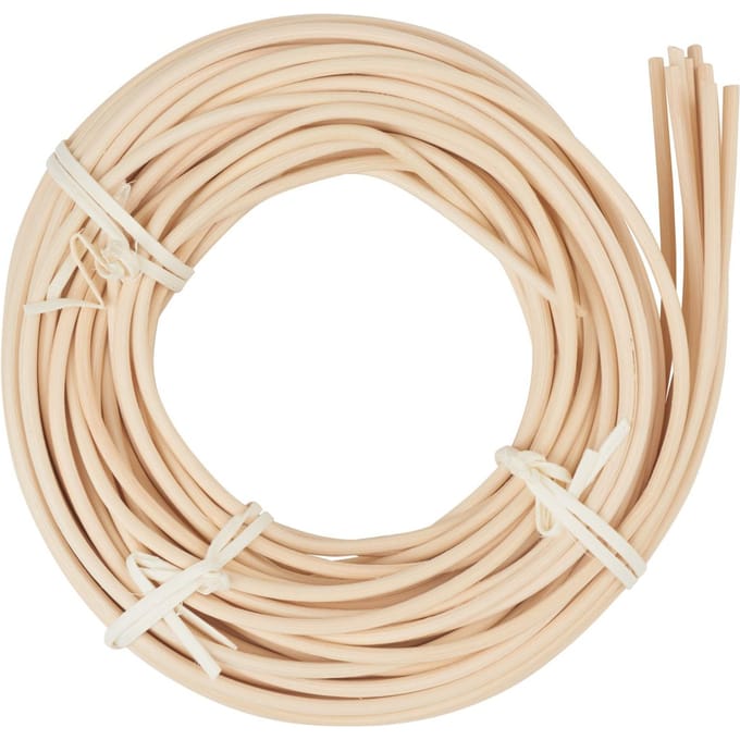 VBS Rotan natuurlijk, blauw lint, Ø 4 mm - 125 g
