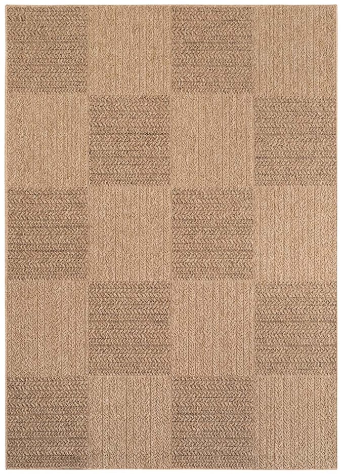 Jute buitenkleed - Cana Quadro beige 160x230