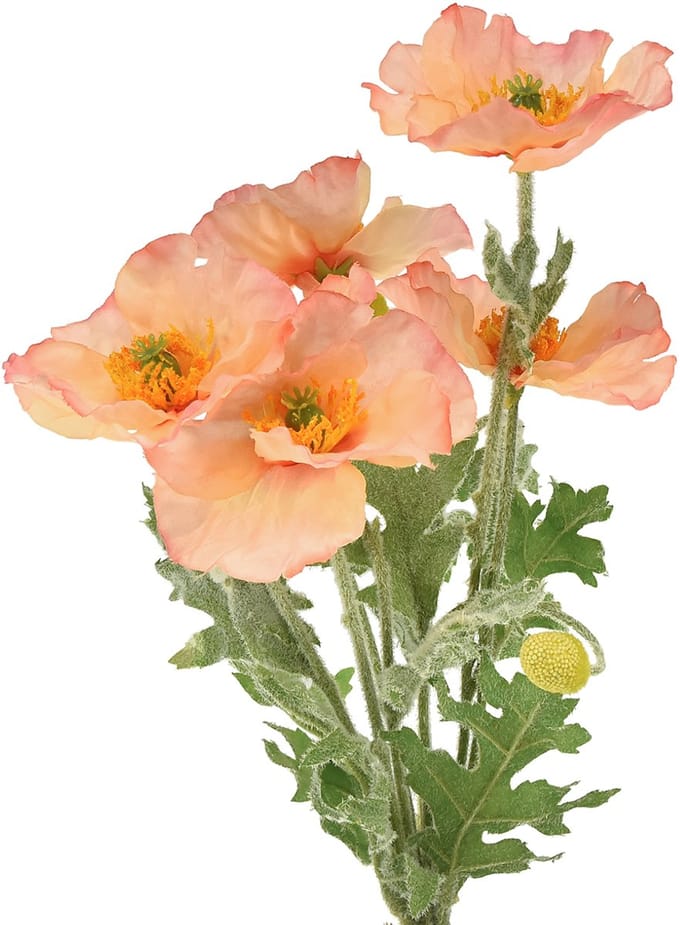 Kunstbloemen kunst klaproos bloemdecoratie 35cm bos 3 st