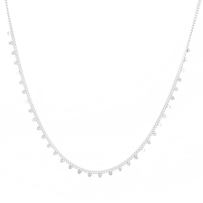 Ketting met fijne hartjes zilver