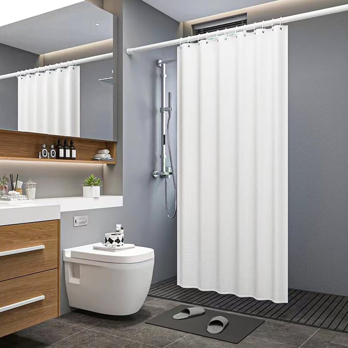 Intirilife Douchegordijn in Wit - 180 x 200 cm Polyester