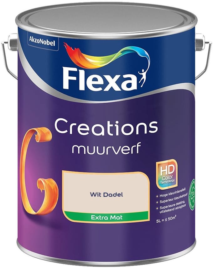 Flexa - Creations Muurverf Extra Mat - Wit Dadel - Mengverf - 5 L