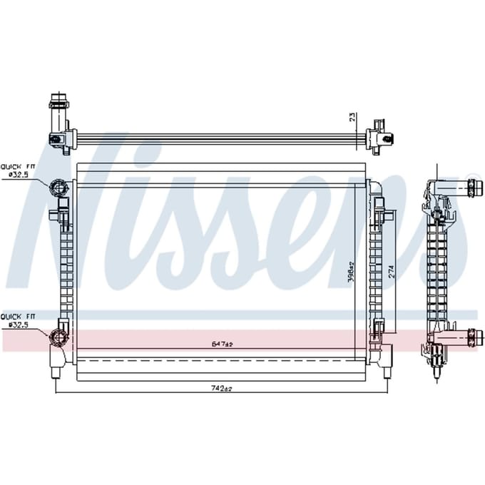 Radiator, motorkoeling NISSENS 606909
