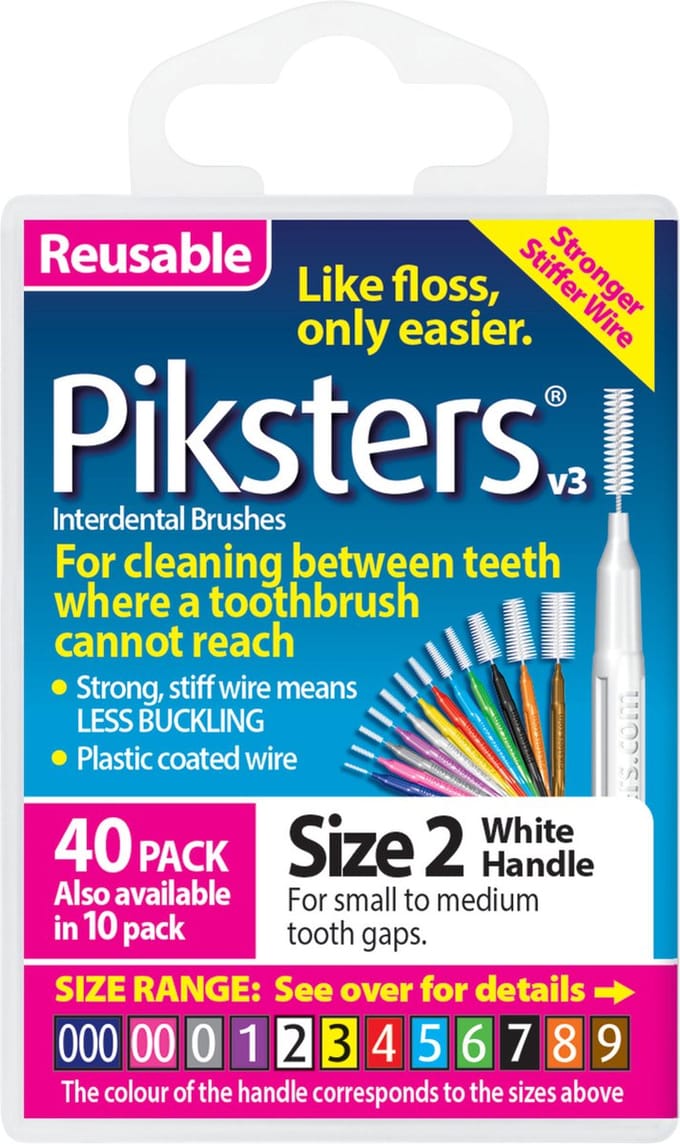 Piksters Ragers Maat 2 Wit 2 mm - 40 stuks