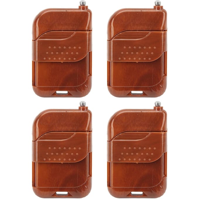 4 Pièces Télécommande Clonage Porte-clés 433MHz Contrôleur 4 Canaux pour Porte de Garage Portail brown