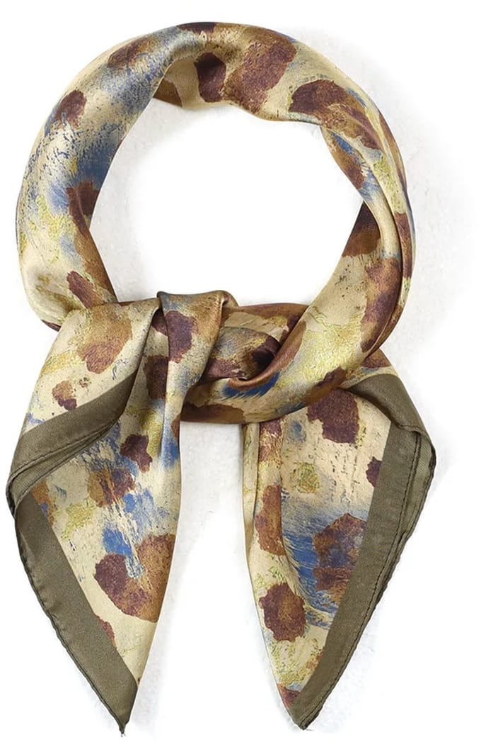 Zomersjaals met dierenprint, klassiek polyester, dagelijkse accessoires Legergroen