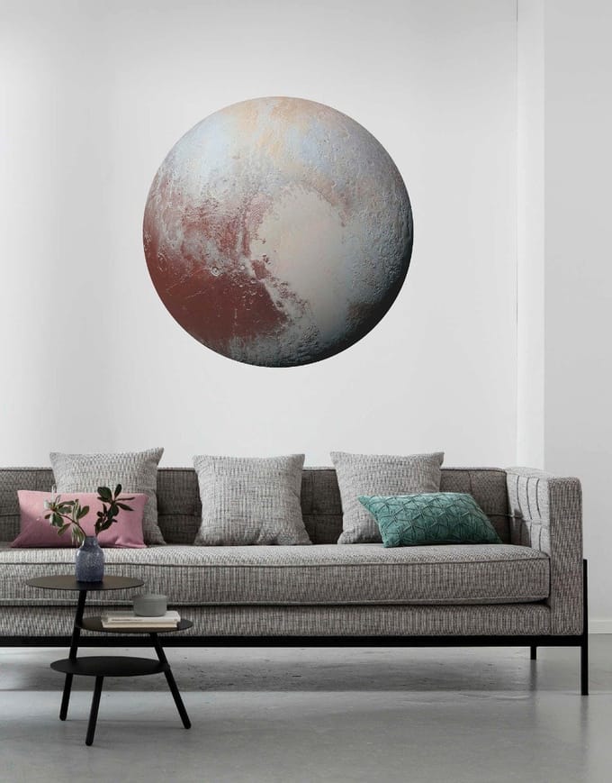 Fotobehang - Pluto 125x125cm - Rond - Vliesbehang - Zelfklevend