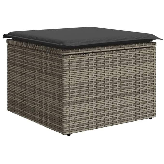 vidaXL - 8-delige - Loungeset - met - kussens - poly - rattan - grijs