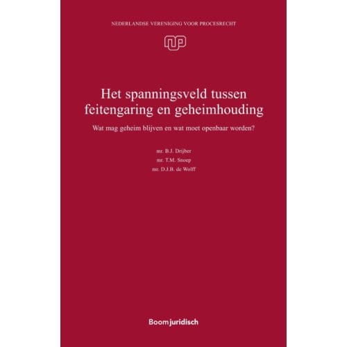 Het Spanningsveld Tussen Feitengaring En Geheimhouding - Nvvp-Reeks - B.J. Drijber