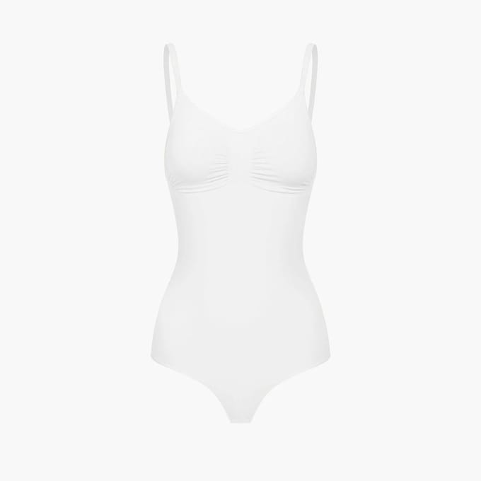 cfab - Corrigerende bodysuit met koord - Wit - M - Corrigerende Body - Naadlos - corrigerend ondergoed dames