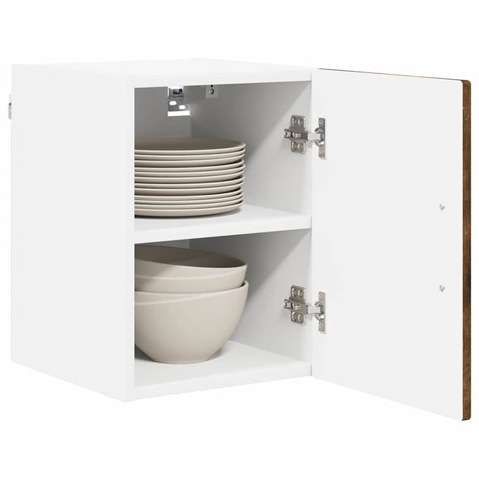 vidaXL - Wandkast - LUCCA - Gerookt - eiken - 30 - x - 31 - x - 40 - cm - Bewerkt - hout