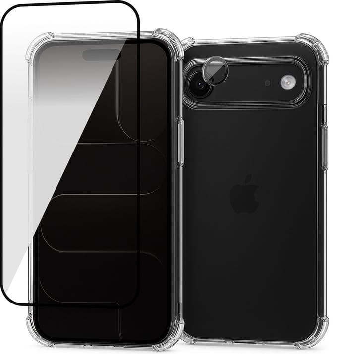 Hoesje geschikt voor iPhone 17 Air - Screenprotector Volledig Dekkend Glas & Camera Protector - Shockproof Transparant