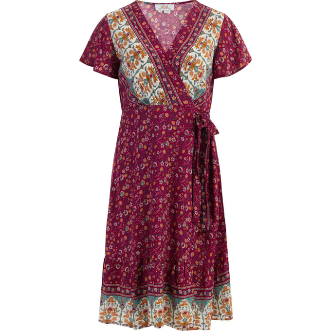 usha Zomerjurk Dames Besroze veelkleurig