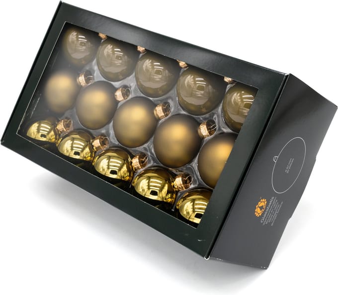 Muntel® Kerstballen Glas - 30 stuks - Mix- Glas - Mat - Glans - Ceder- 57 mm