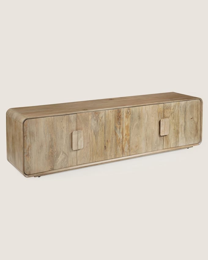 TV Meubel 200 cm Mangohout – 4 Deuren – Landelijk