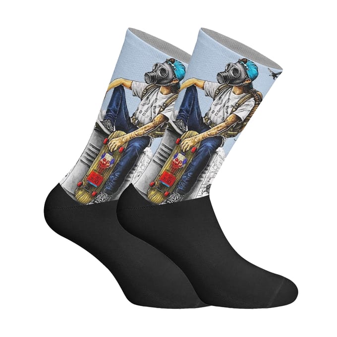 Lange uniseks sokken met elastische print