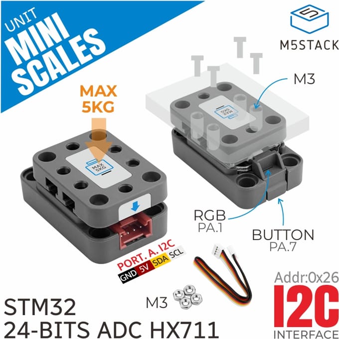 M5Stack officiële miniweegschaal (HX711)