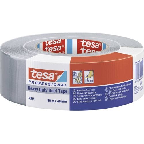 tesa STRONG 04663-00007-02 Textieltape tesa Professional Zilver (l x b) 50 m x 48 mm 1 stuk(s)
