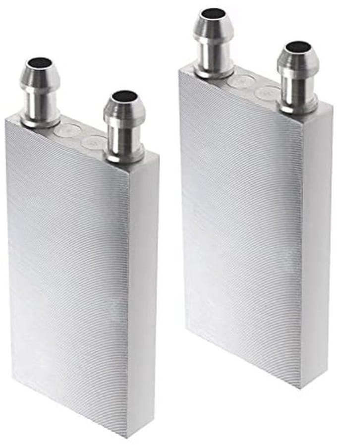 Waterkoelblok van aluminium 40 x 80 x 12 mm voor waterkoeling en CPU koeling