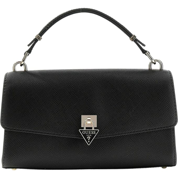 GUESS schoudertas handtas Patsie Top Handle Flap Bag Black zwart