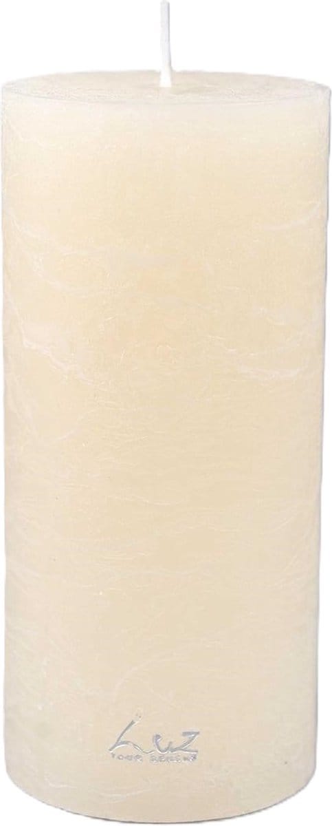 Luz - Rustieke Stompkaars - White Asparagus - 7xH15cm - PER PAAR