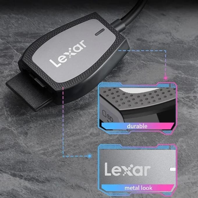 Lexar Kaartlezer Origineel Micro USB 3.2 Type C Naar SD Micro SD TF Adapter Accessoires OTG Kaartlezer Slim Geheugen SD Kaartlezer Dubbele Sleuf Lezer TF/SD Card Reader【Type-C interface】 gray