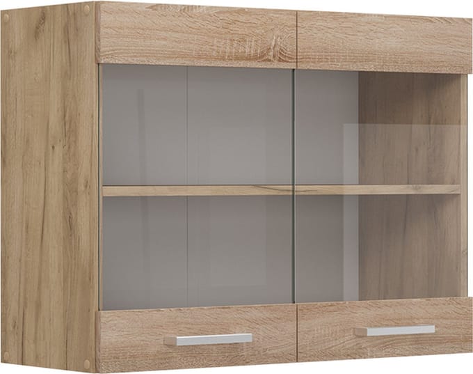 Vicco R-Line Glazen keukenkast – 80 cm Sonoma