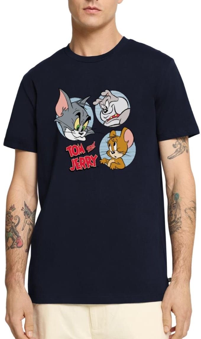 Tom En Jerry Met Hond Spike Premium T Shirt Heren