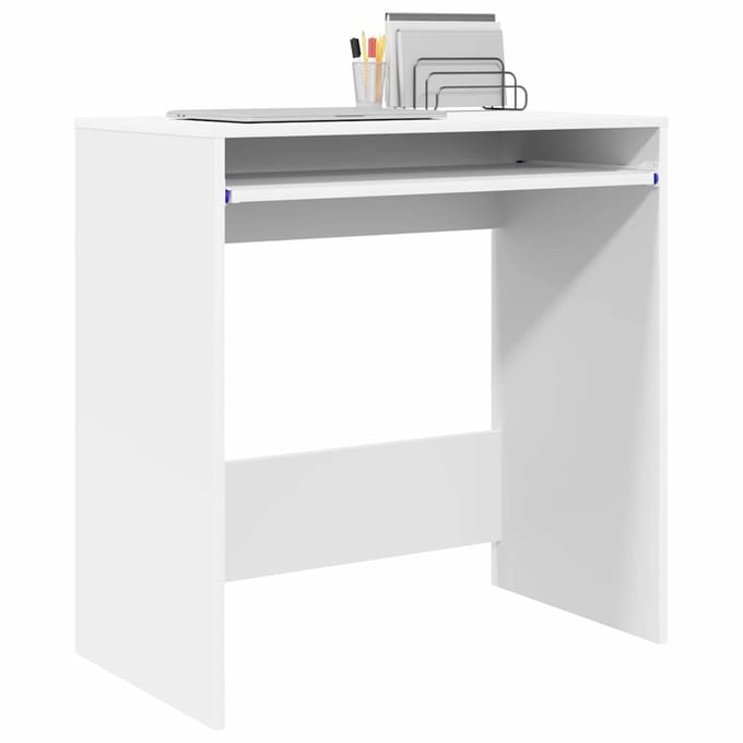 vidaXL - Bureau - Wit - Bewerkt - hout - 77.5 - x - 43 - x - 79 - cm
