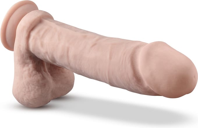 Blush Dildo Love Toy Dr. Skin Silicone Dr. Beckham 7 Inch Thumping Dildo With Remote Control Vanilla beige