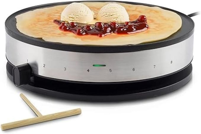 TIM® Pannenkoekenmaker-Pancakemaker-Pannenkoek-Zwart-36cmx33cmx10cm