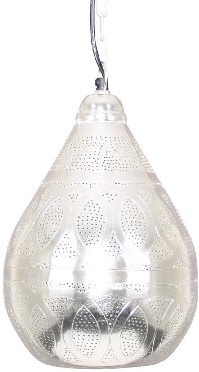 Safaary - Oosterse Hanglamp Haifa Zilver Ø 23 x 35cm