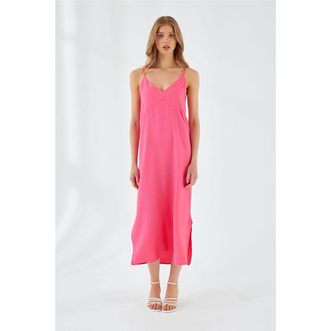 V-hals Split Midi-jurk