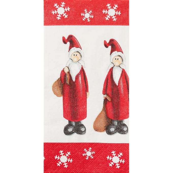 Papieren zakdoeken "Santas at work"
